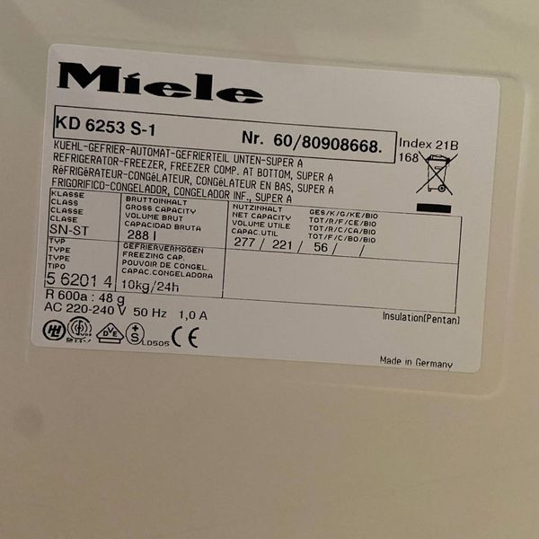 Б/в Холодильник Miele 160см/KD6253 S-1  126 фото