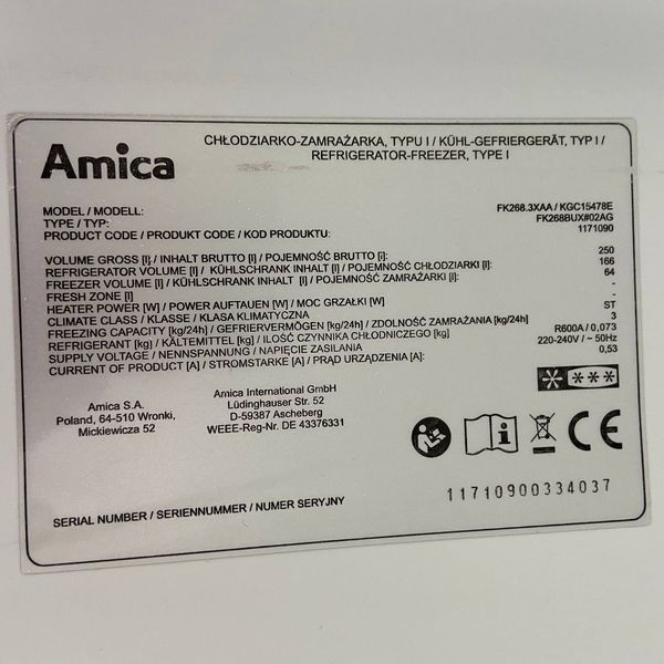 Б/у Холодильник Amica 165см (250л) KGC15478E 183 фото