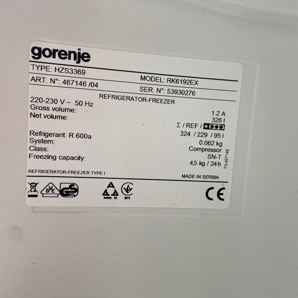 Б/в Холодильник Gorenje Metalik 185см RK6192EX 326літрів 179 фото